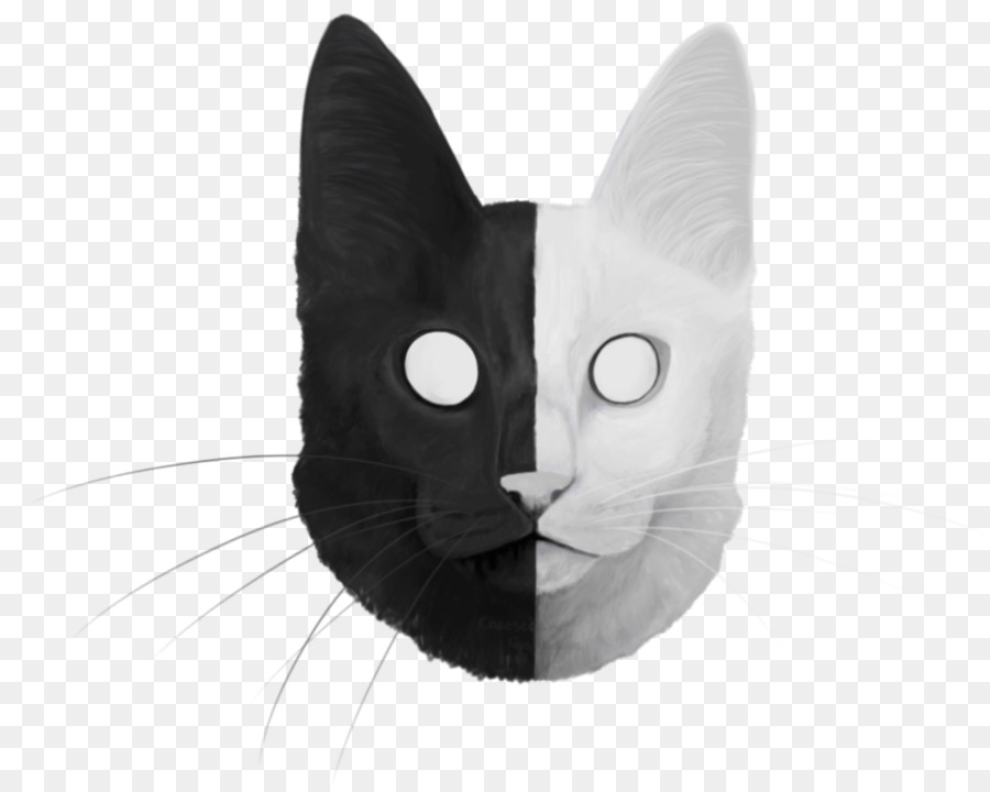 Chat Noir Et Blanc，Masque PNG