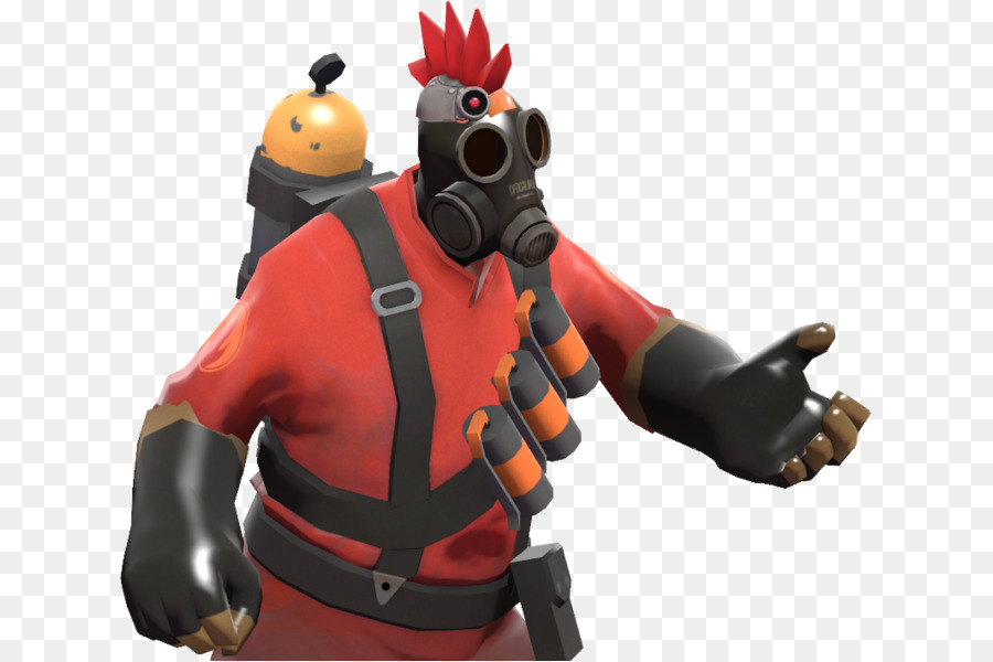 Personnage Pyro Rouge，Masque à Gaz PNG