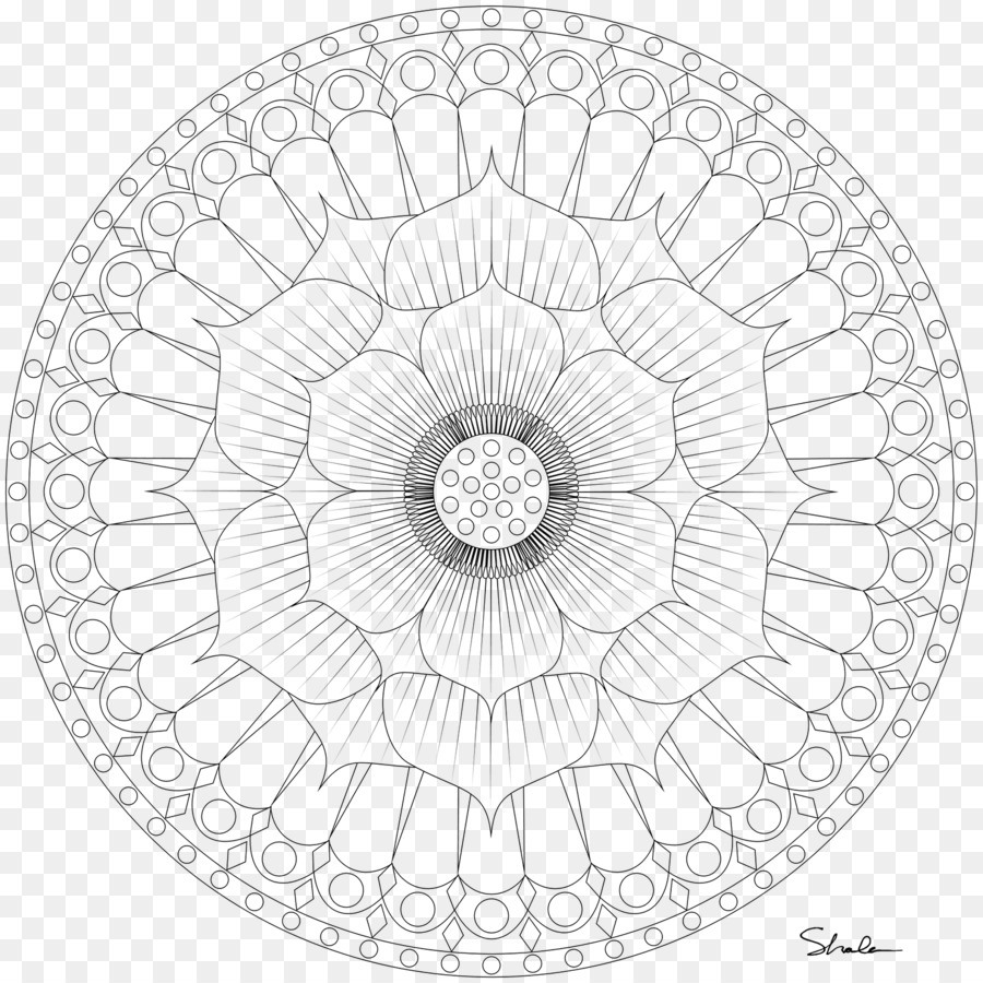 Livre De Coloriage，Mandala PNG