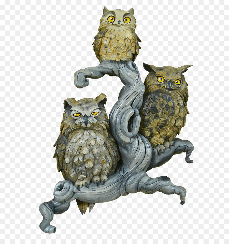 Sculpture De Hibou，Arbre PNG