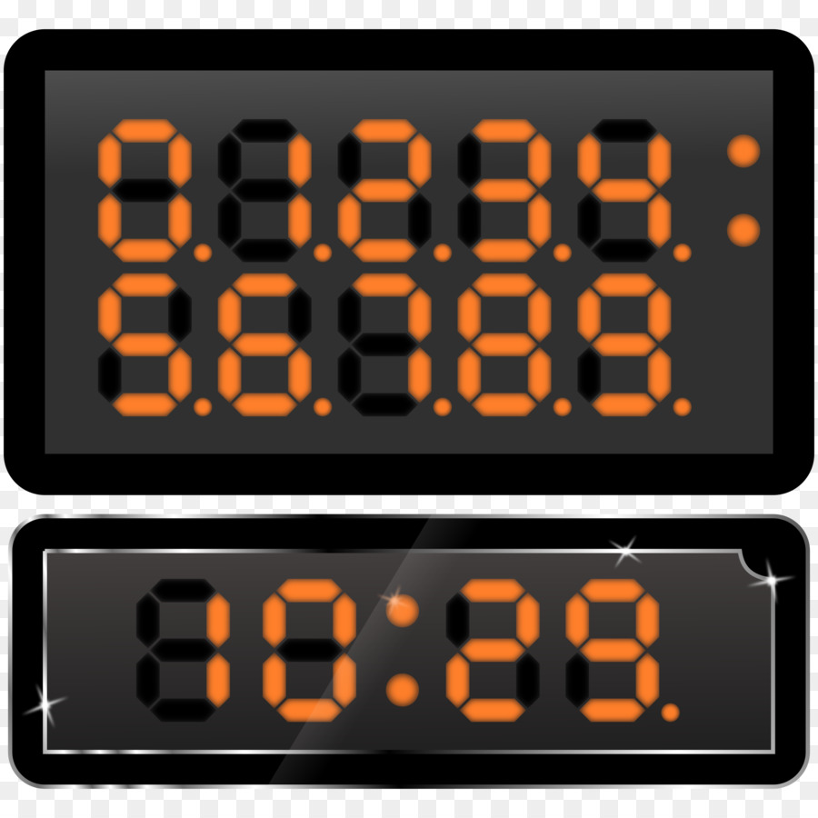 Horloge Numérique，Chiffres Orange PNG