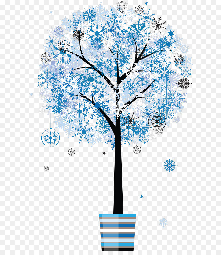 Arbre Flocon De Neige，Hiver PNG