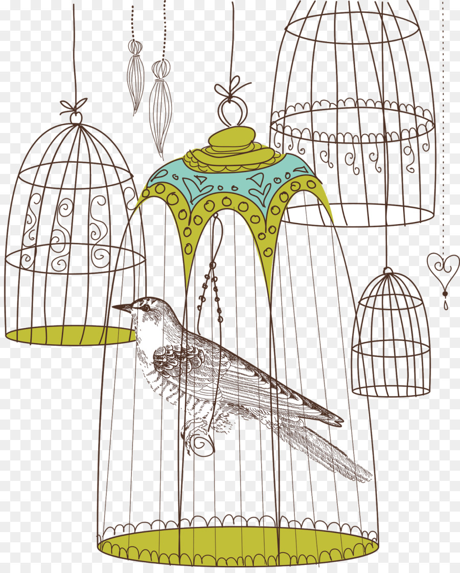 Oiseau En Cage，Volière PNG