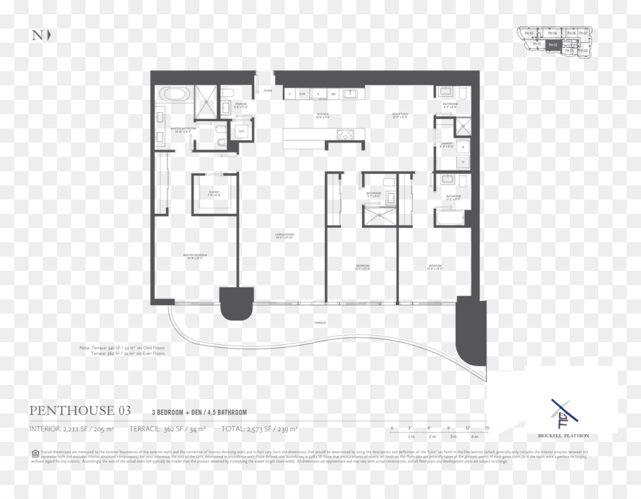 Plan D étage，Brickell Flatiron PNG