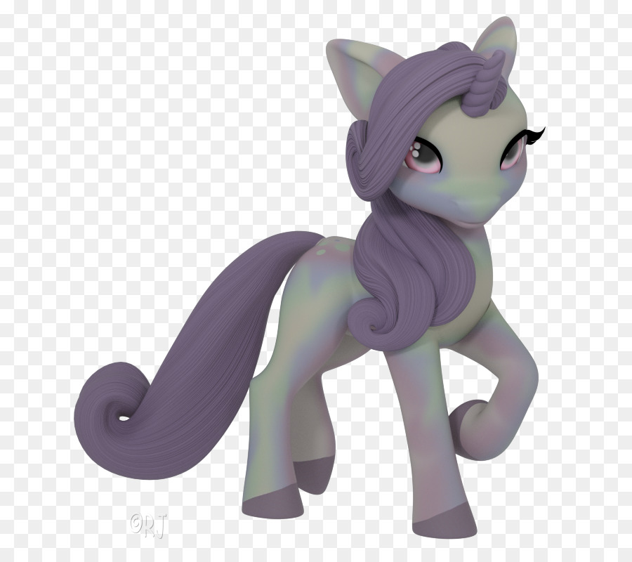 Poney Bleu，Crinière Violette PNG