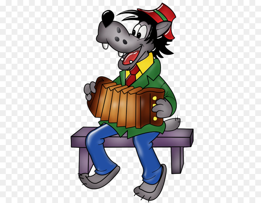 Loup Jouant De L'accordéon，Banc PNG