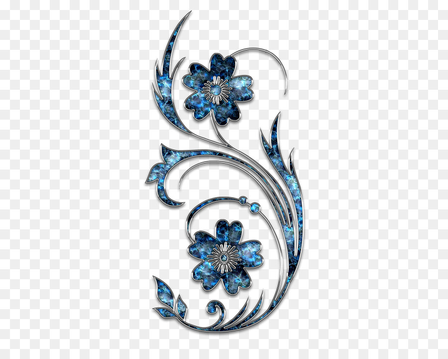 Motif Floral Bleu，Fleurs PNG