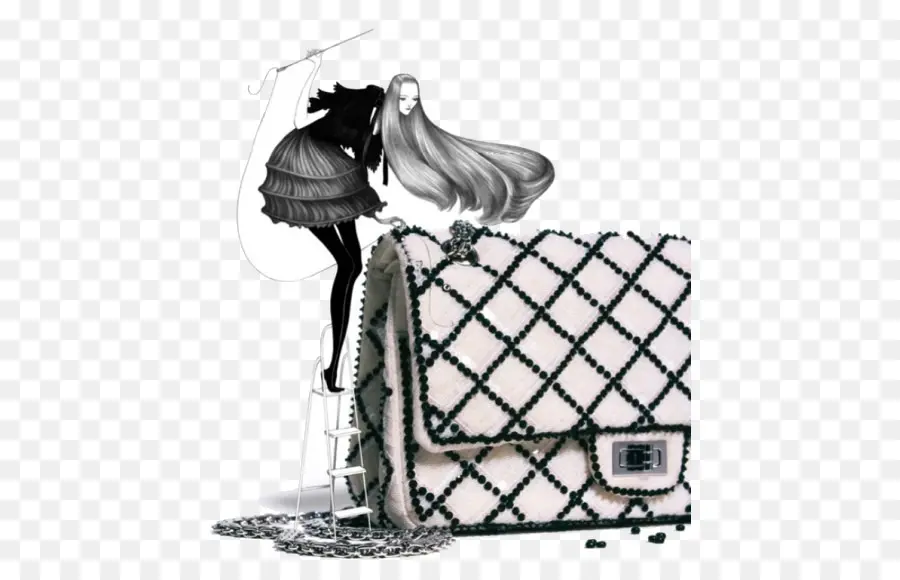 Illustration De Mode Avec Sac，Designer PNG