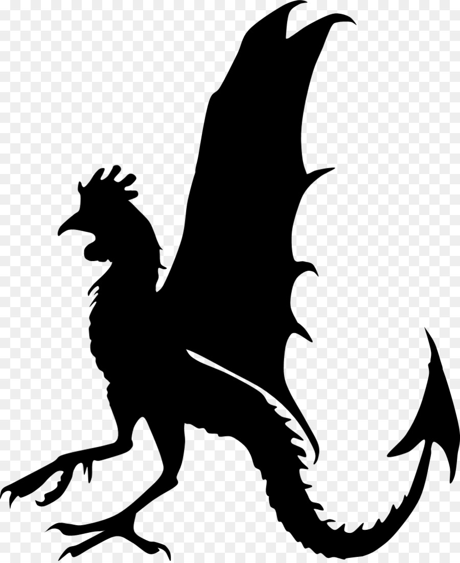 Silhouette De Dragon Noir，Mythique PNG