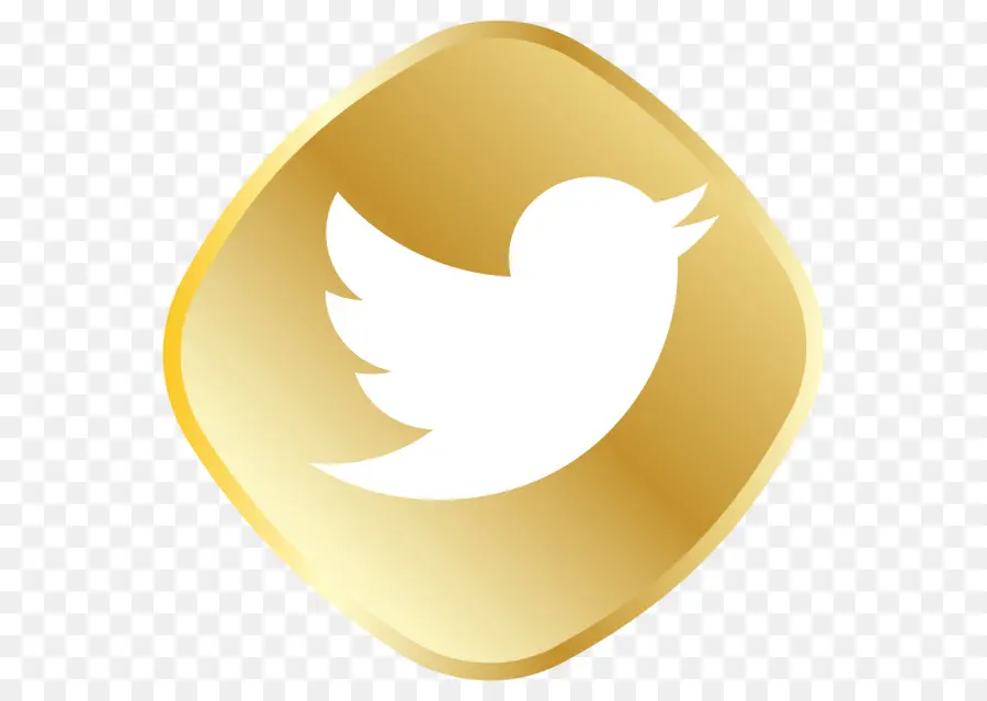 Logo Twitter Doré，Réseaux Sociaux PNG