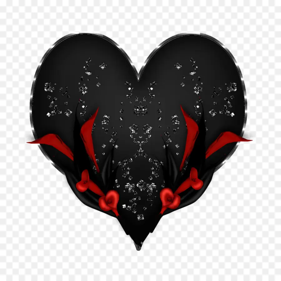 Coeur Noir，Rubans Rouges PNG