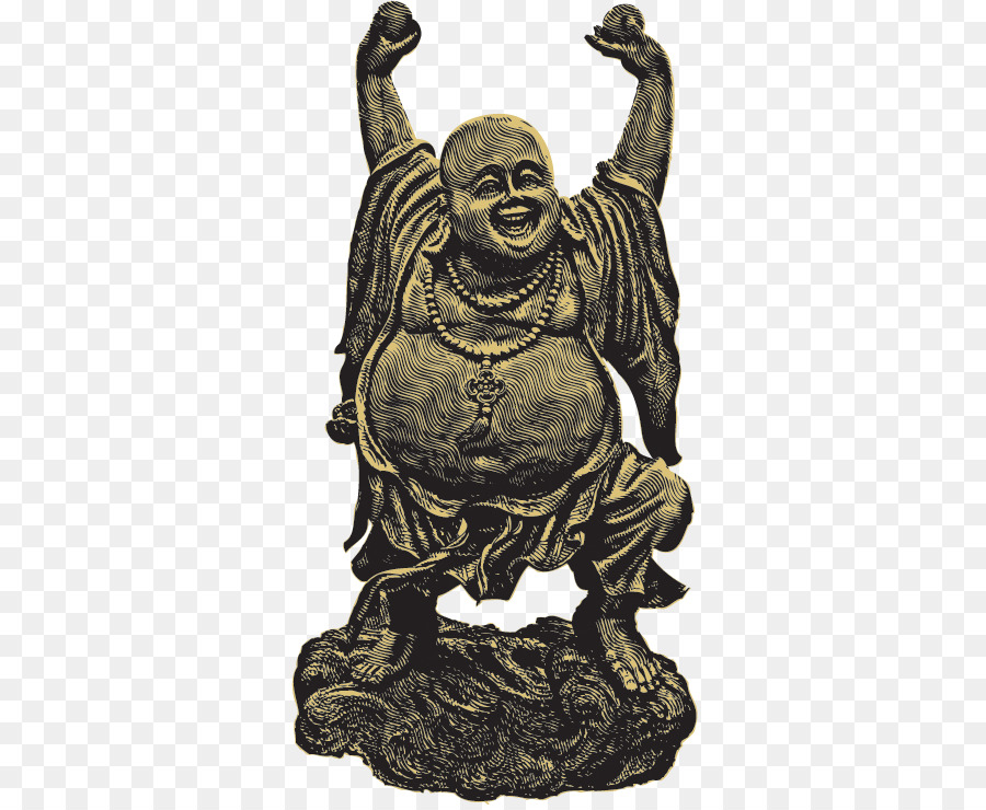 Bouddha Qui Rit，Or PNG