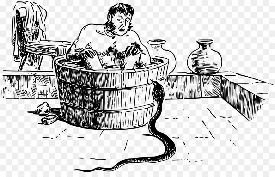 Homme Dans La Baignoire Avec Serpent，Bain PNG