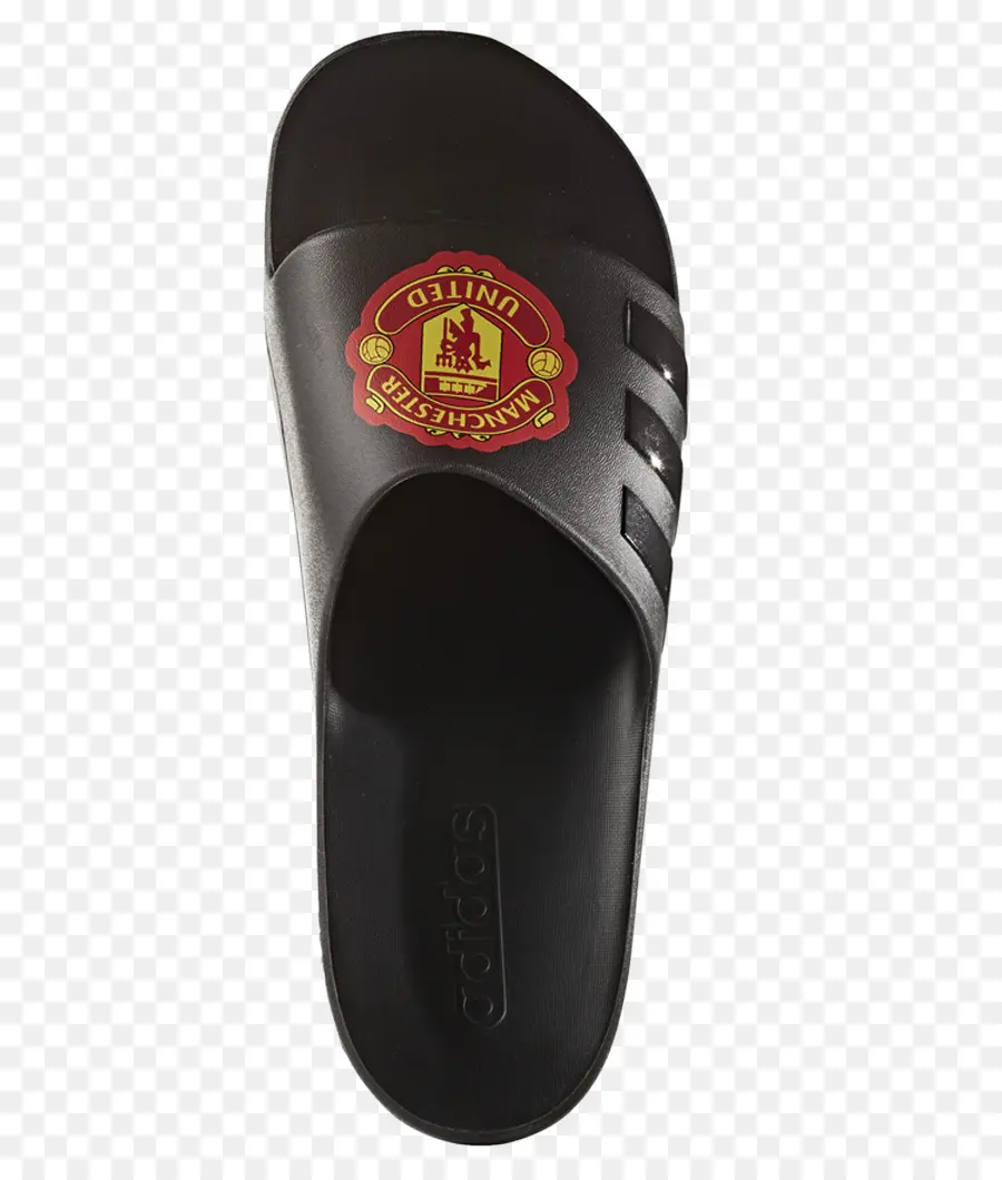 Claquette Noire Avec Logo Manchester United，Sandale PNG