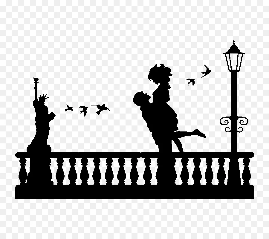 Silhouette De Couple，Romance PNG