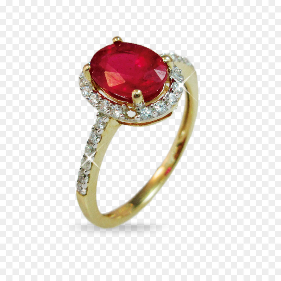 Bague Avec Pierres Précieuses Rouges，Accessoire PNG