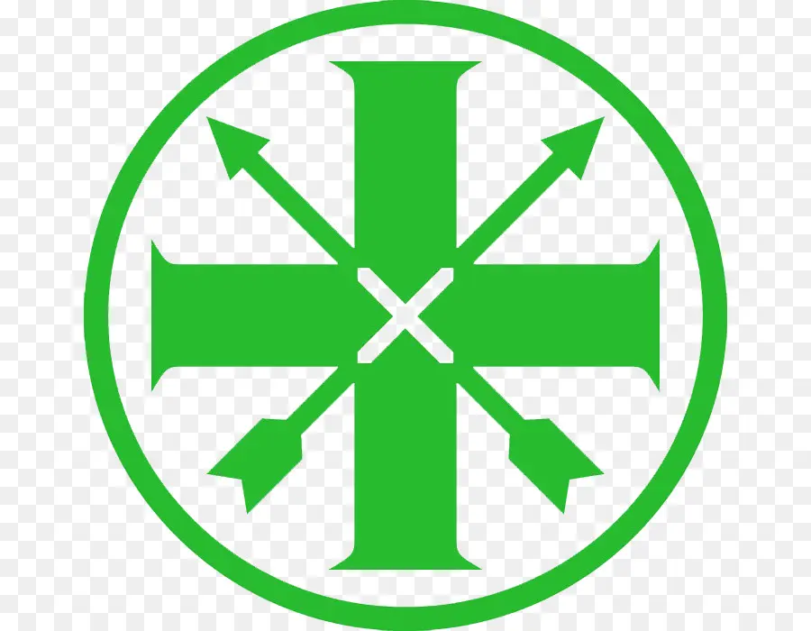 Croix Verte Avec Des Flèches，Cercle PNG