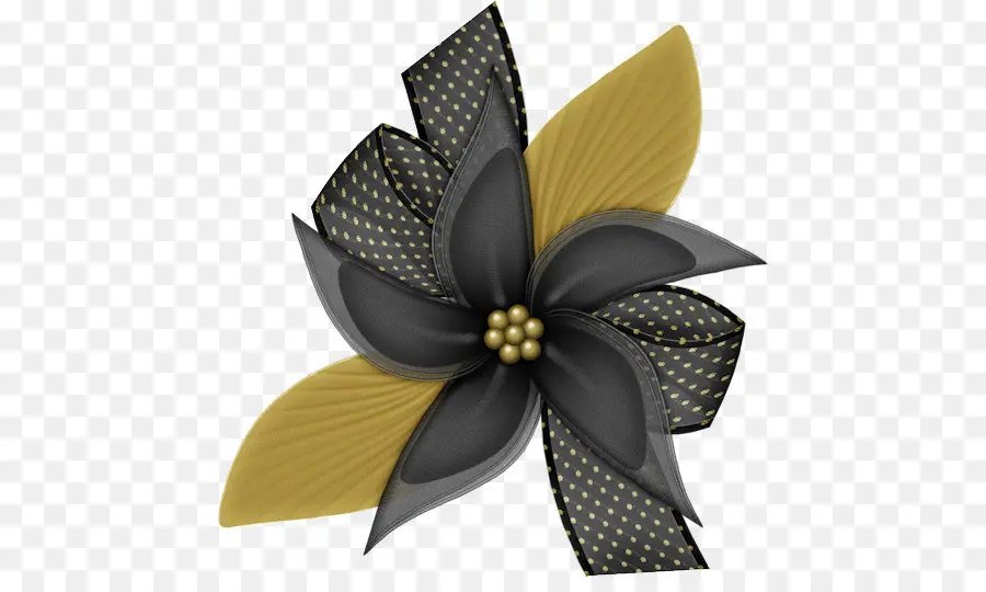 Fleur Noire Et Dorée，Décoration PNG