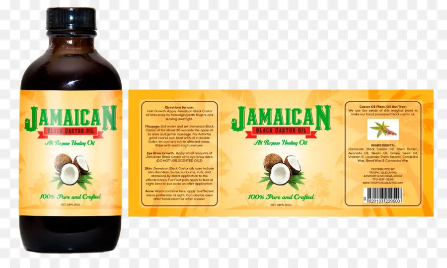 Huile De Ricin Noire Jamaïcaine，Bouteille PNG