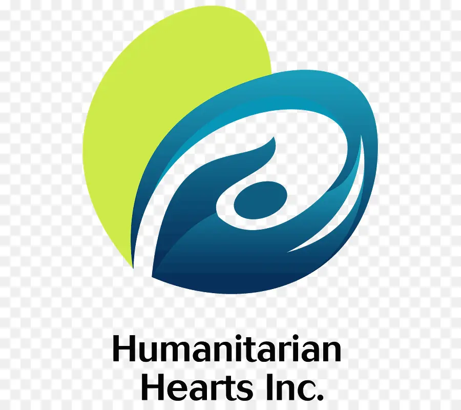 Logo Des Coeurs Humanitaires，Bleu PNG