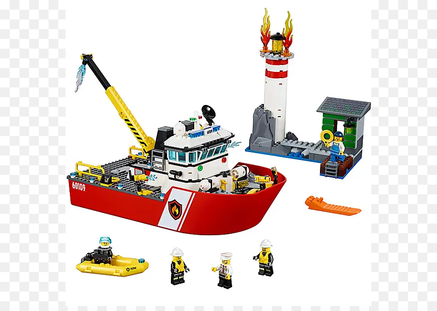 Amazoncom，Lego 60109 Pompiers De La Ville De Bateau PNG