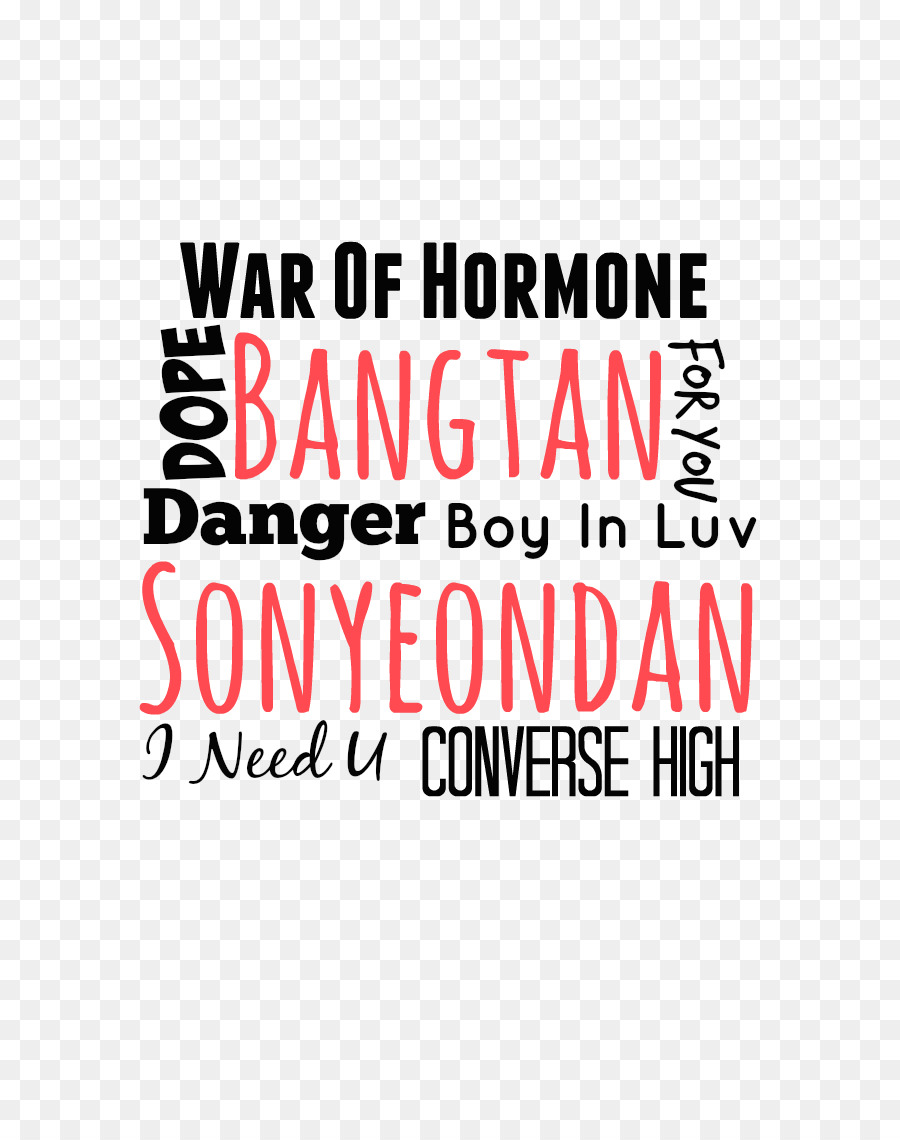 Texte Bangtan Sonyeondan，Typographie PNG