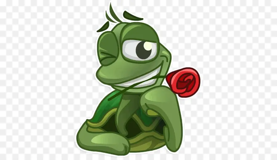 Tortue De Dessin Animé，Rose PNG