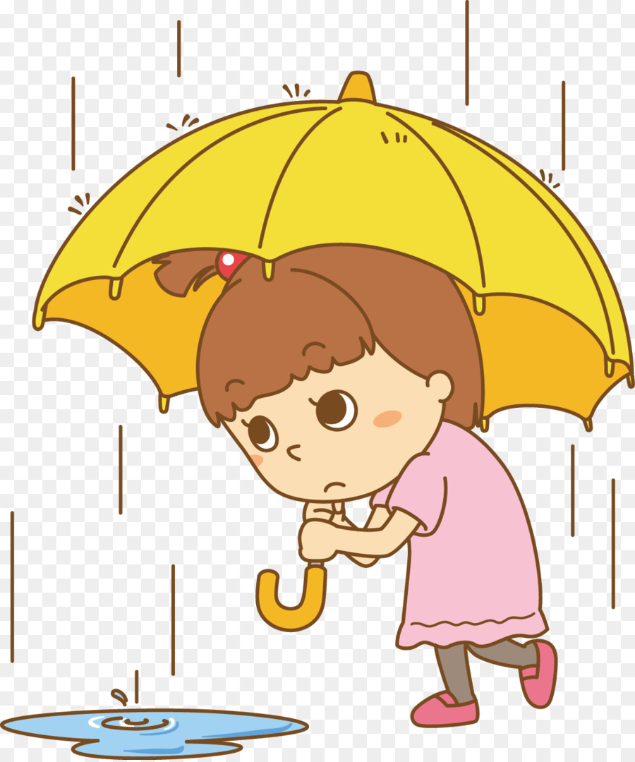 Fille Avec Parapluie，Pluie PNG