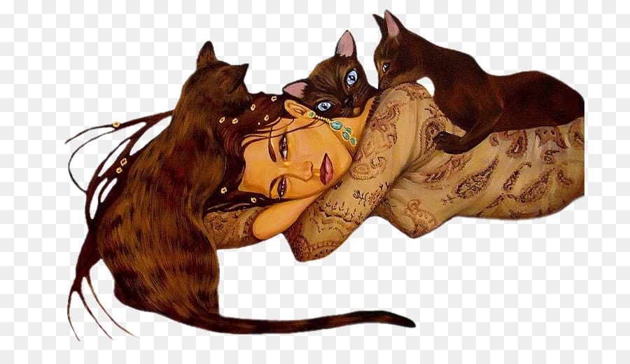 Femme Avec Des Chats，Animaux De Compagnie PNG