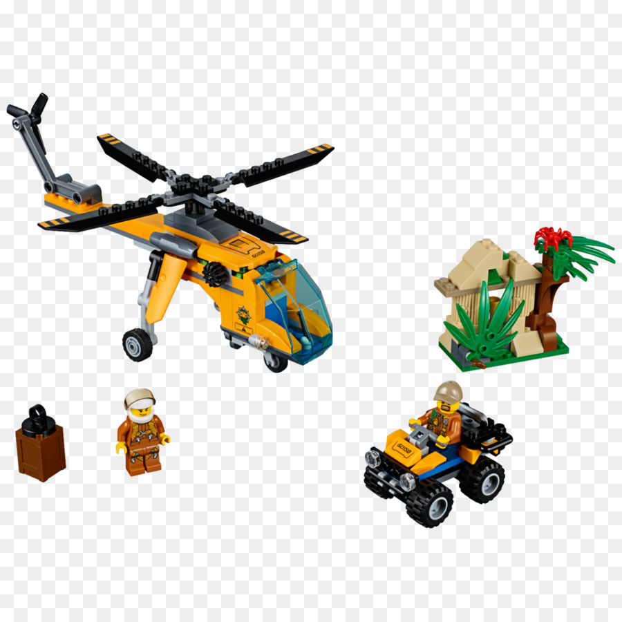 Amazoncom，Lego 60158 Ville De La Jungle De Fret Hélicoptère PNG