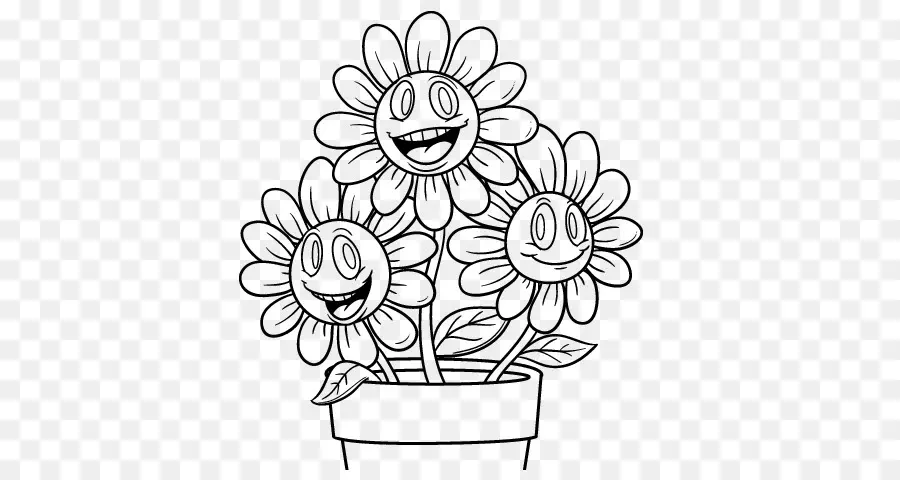 Fleurs Souriantes，Dessin Animé PNG