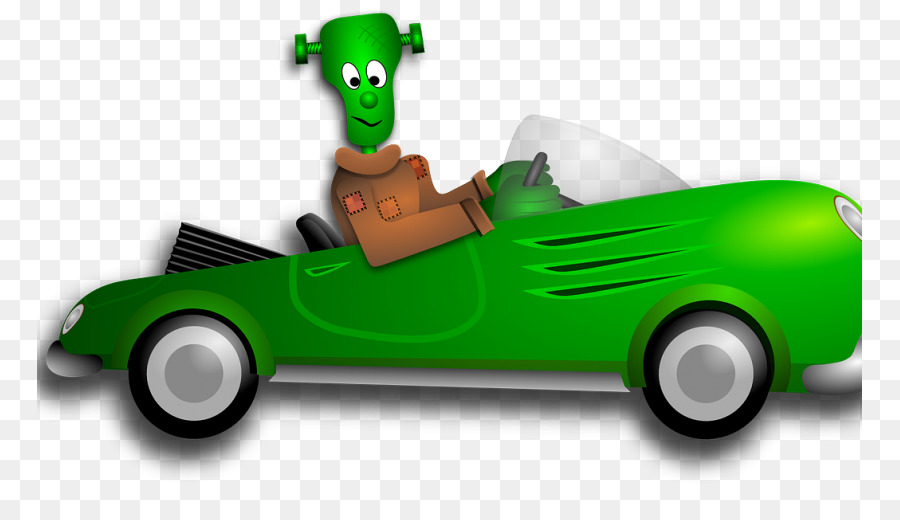 Voiture Verte Avec Alien，Conduite PNG