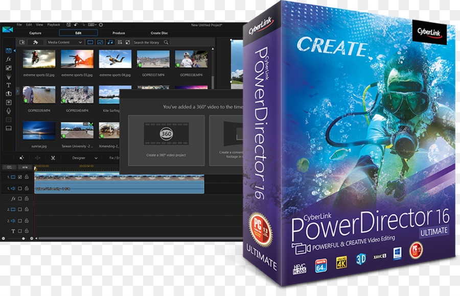 Powerdirector 16，Montage Vidéo PNG