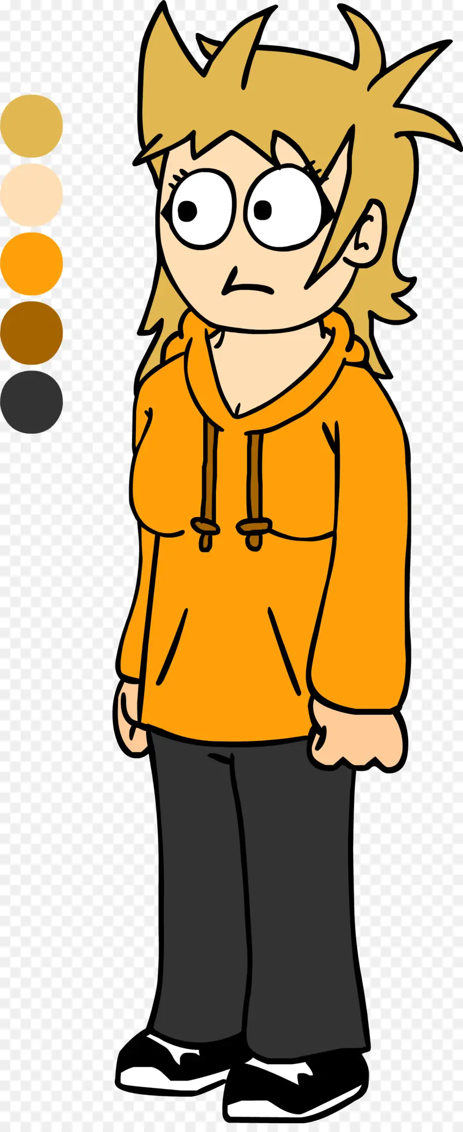 Personnage De Dessin Animé，Sweat à Capuche Orange PNG