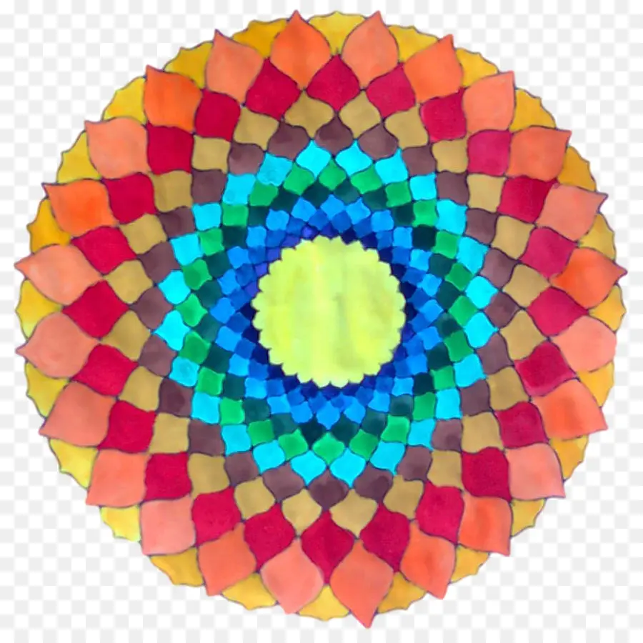 Mandala Coloré，Modèle PNG