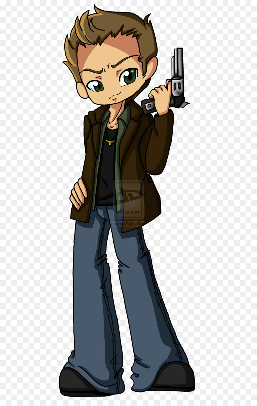 Personnage De Dessin Animé Avec Pistolet，Pistolet PNG