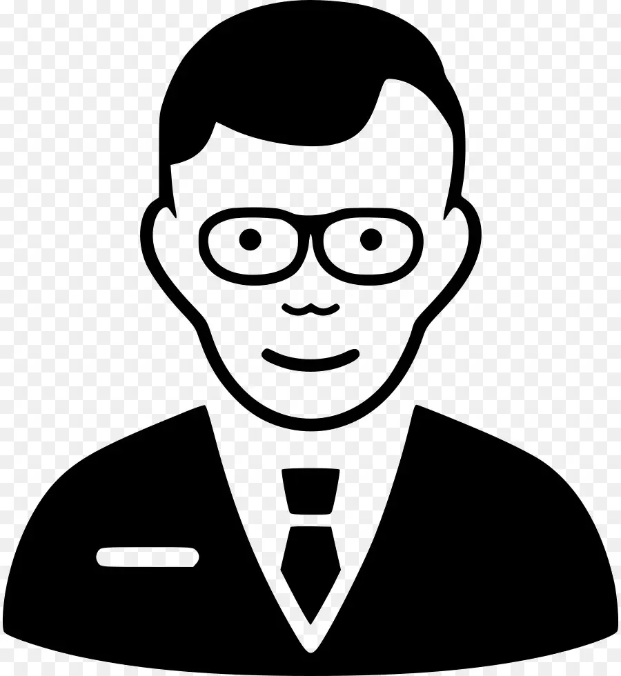 Homme à Lunettes，Noir PNG