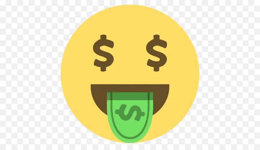 Emoji Visage D'argent，Dollar PNG