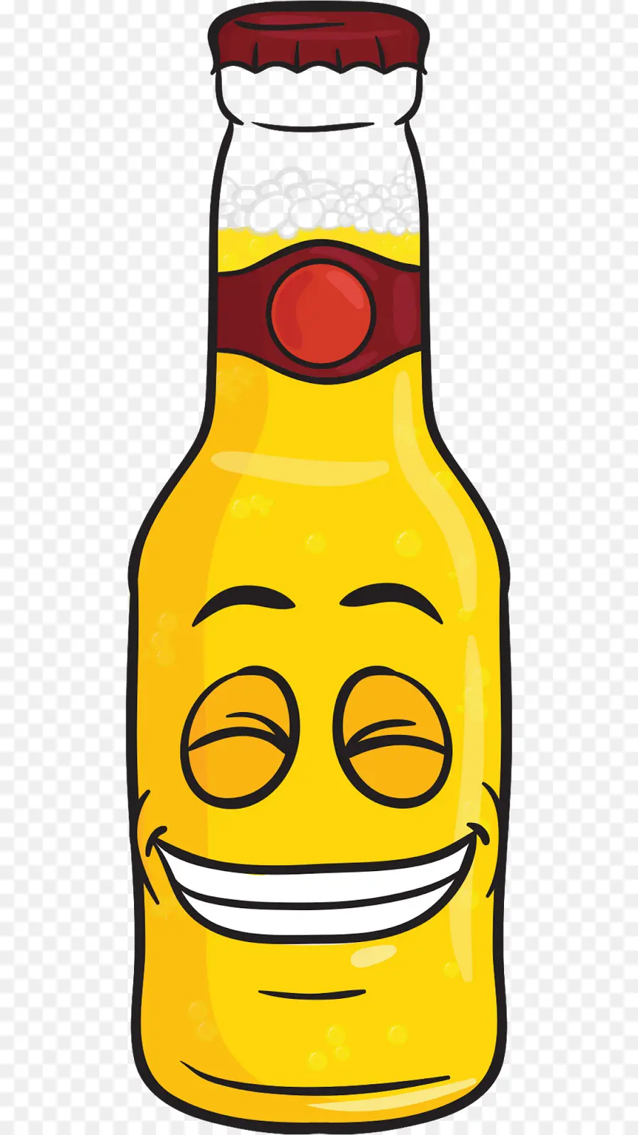 Bouteille Jaune，Visage Clignotant PNG