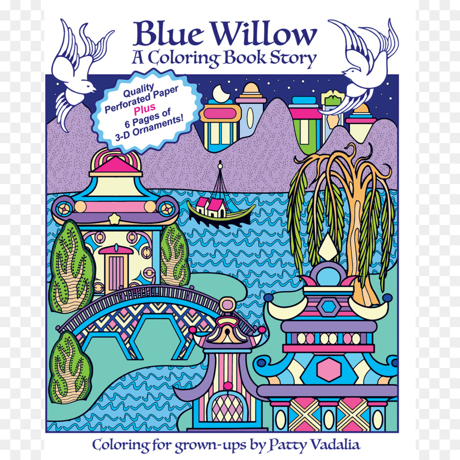 Blue Willow Un Livre De Coloriage Histoire，Configuration De Saule PNG