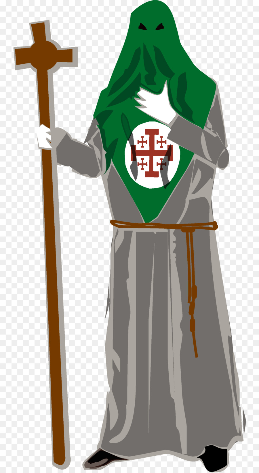 Figurine à Capuche，Croix PNG