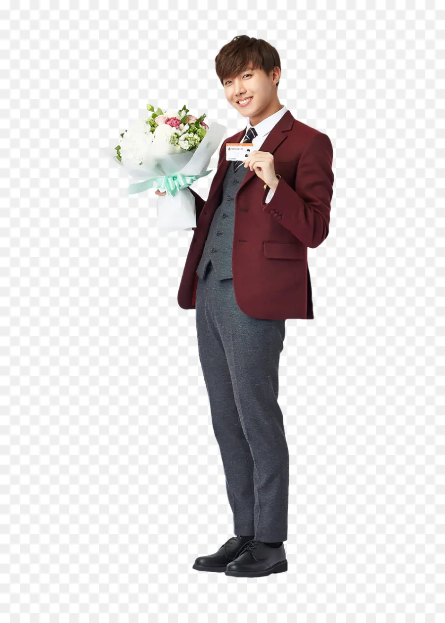 Homme Avec Des Fleurs，Bouquet PNG