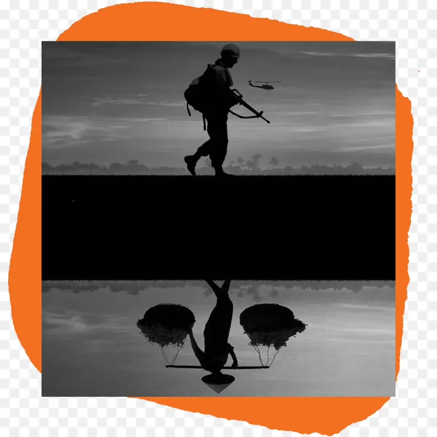 Soldat Silhouette，Réflexion PNG