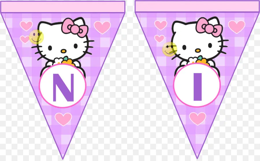 Bannière Hello Kitty，Rose PNG