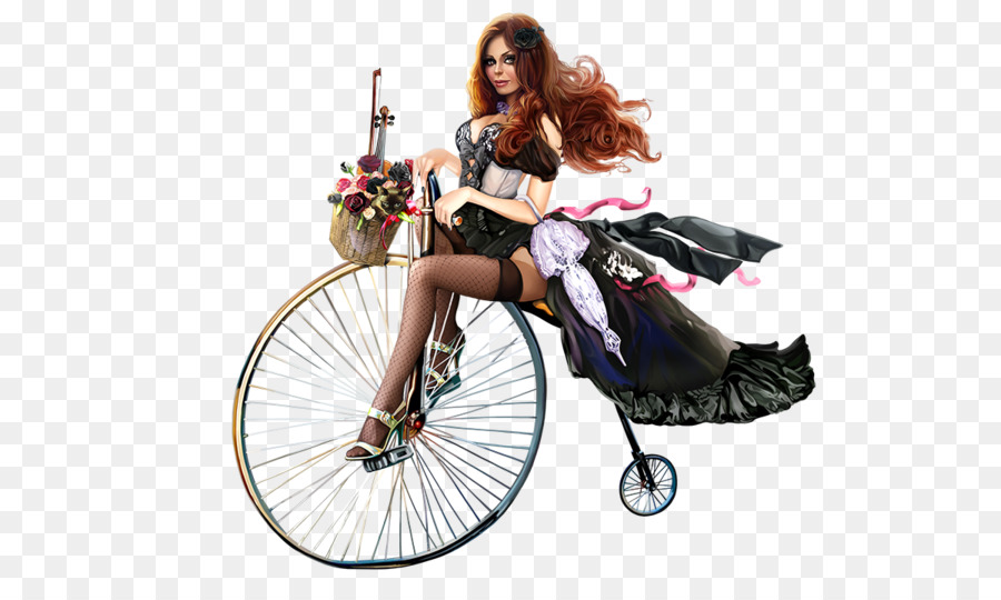 Femme à Vélo，Vélo PNG