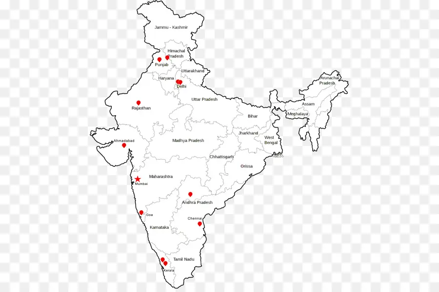 L Inde，Carte PNG