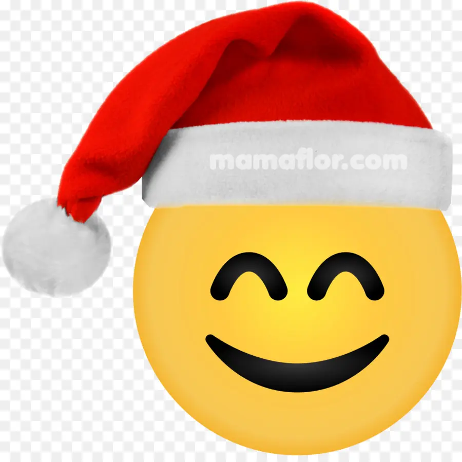 Emoji Souriant Avec Bonnet De Noel，Noël PNG