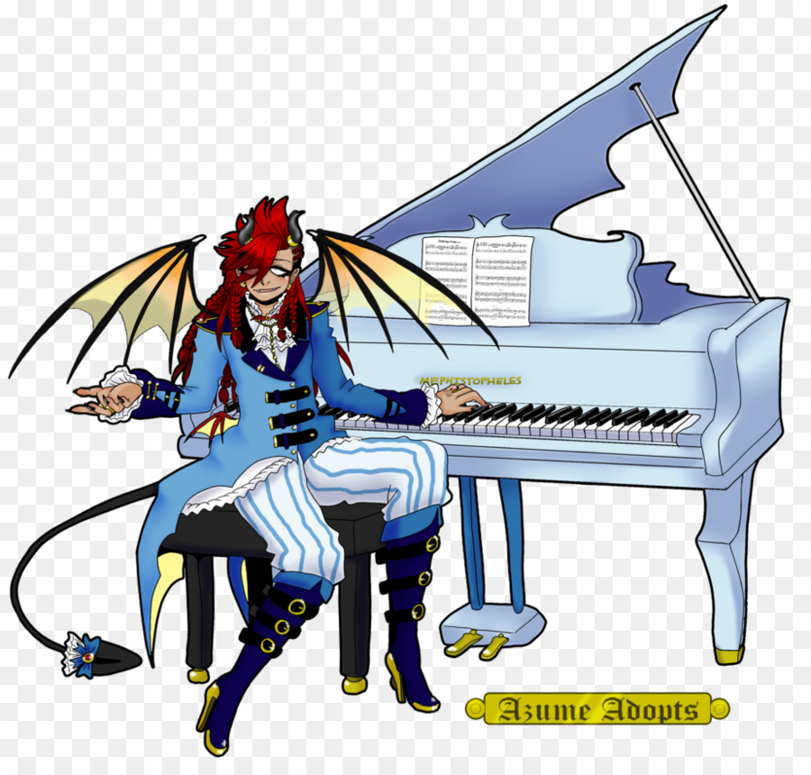 Personnage D'anime，Piano PNG