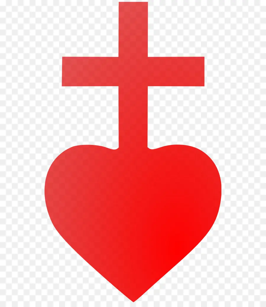 Coeur Et Croix，Rouge PNG