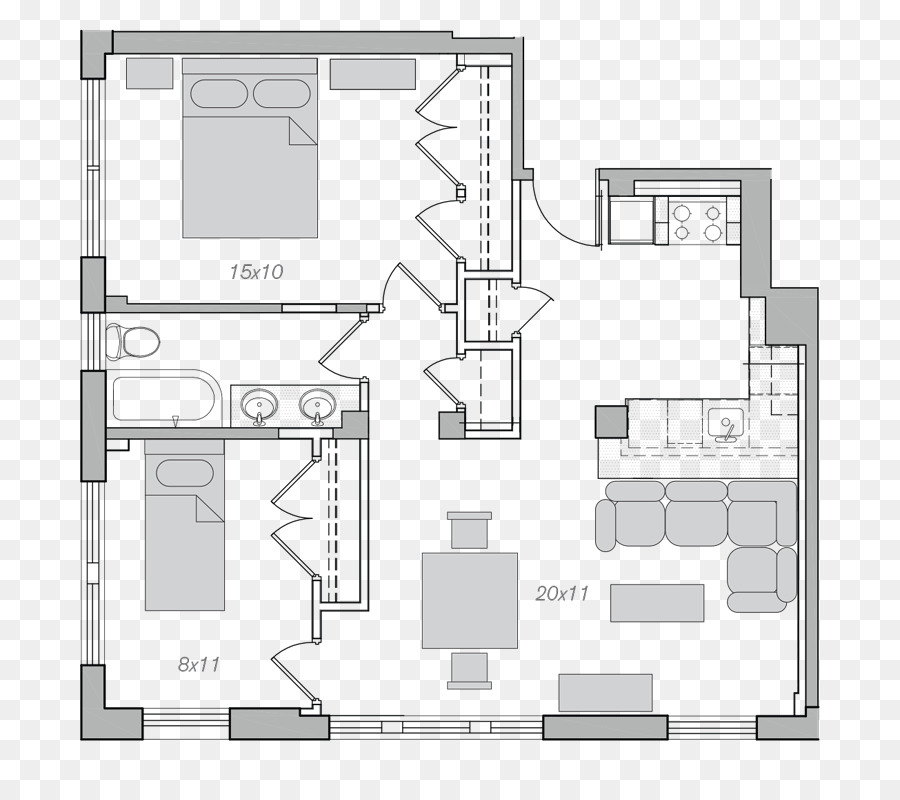 Plan D étage，L Architecture PNG